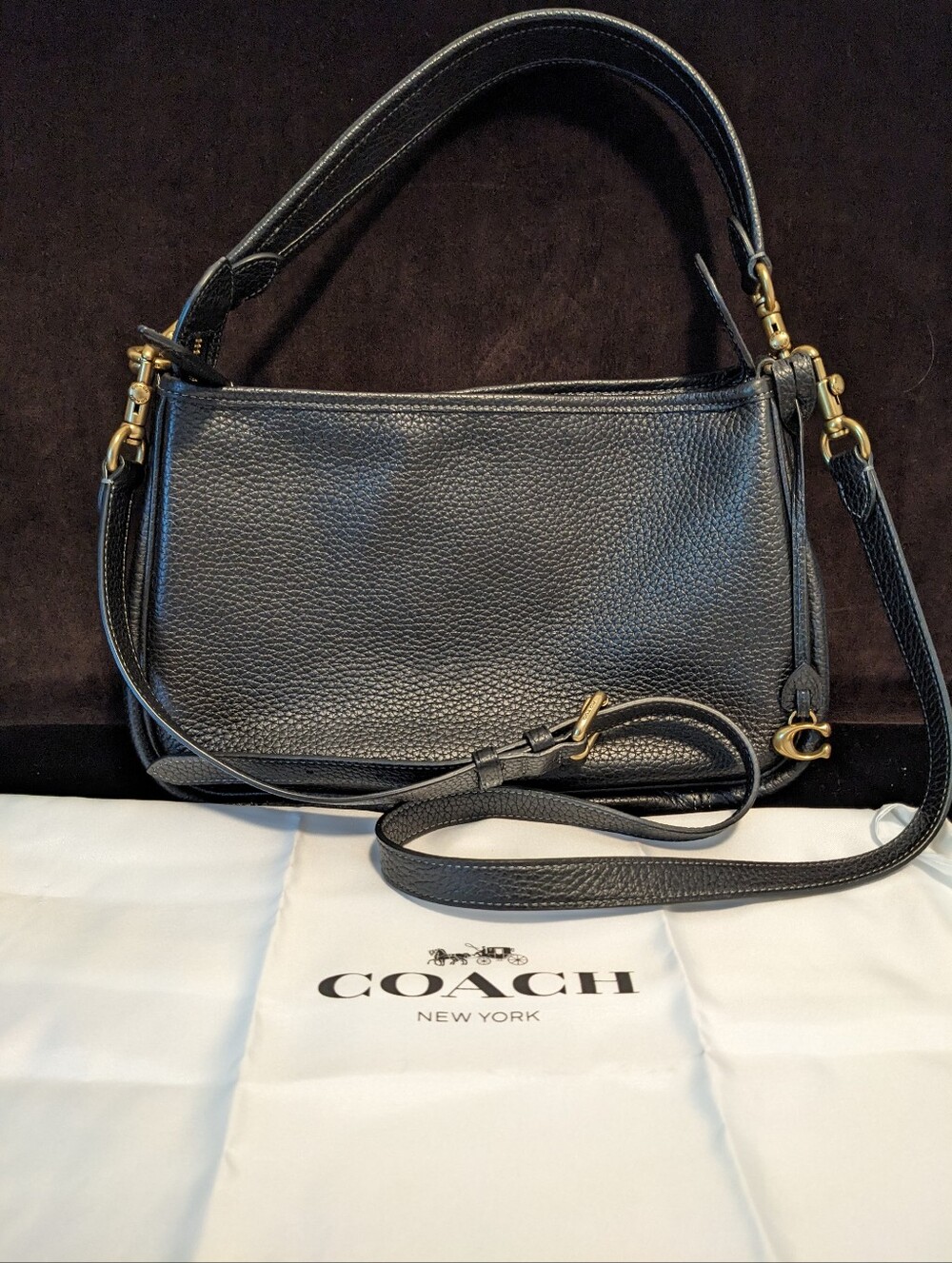 COACH Cary Crossbody Black Leather EUC CC437
